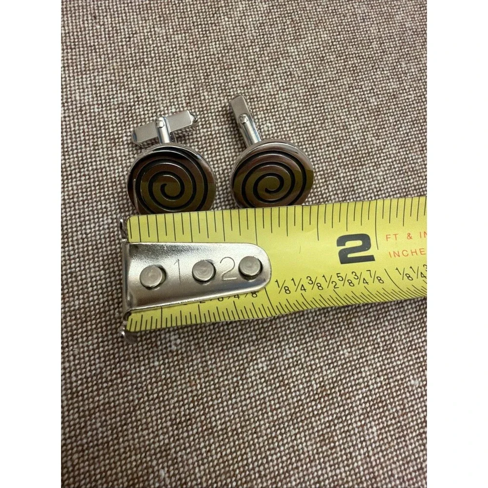 Vintage Swank Art Deco Engravable Cufflinks Spiral
